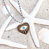 Ibiza evil eye necklace black