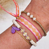 Stoffarmband Rosa/Orange