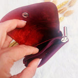 Mini portemonnee metallic bordeaux rood