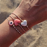 Pink Heart Braided Bracelet