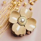 Haarspange Blume beige