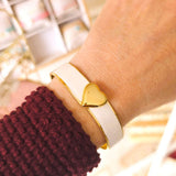 Heart emaille armband wit