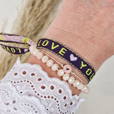 Band-Armband Love You lila