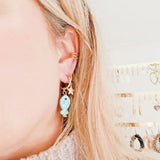 Oorbellen visje dots aqua