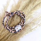 Wikkelarmband leopard love wit