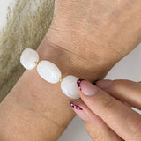 Bold chunky beaded bracelet white