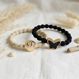 Haarelastiekje schelp bling beige
