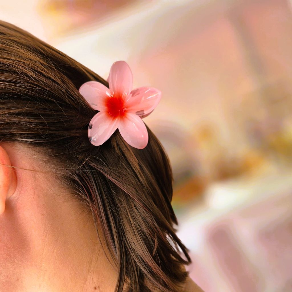 Haarklem flower pastel pink