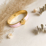 Heart emaille armband pink