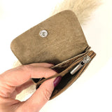 Mini-Geldbörse Leopard Taupe