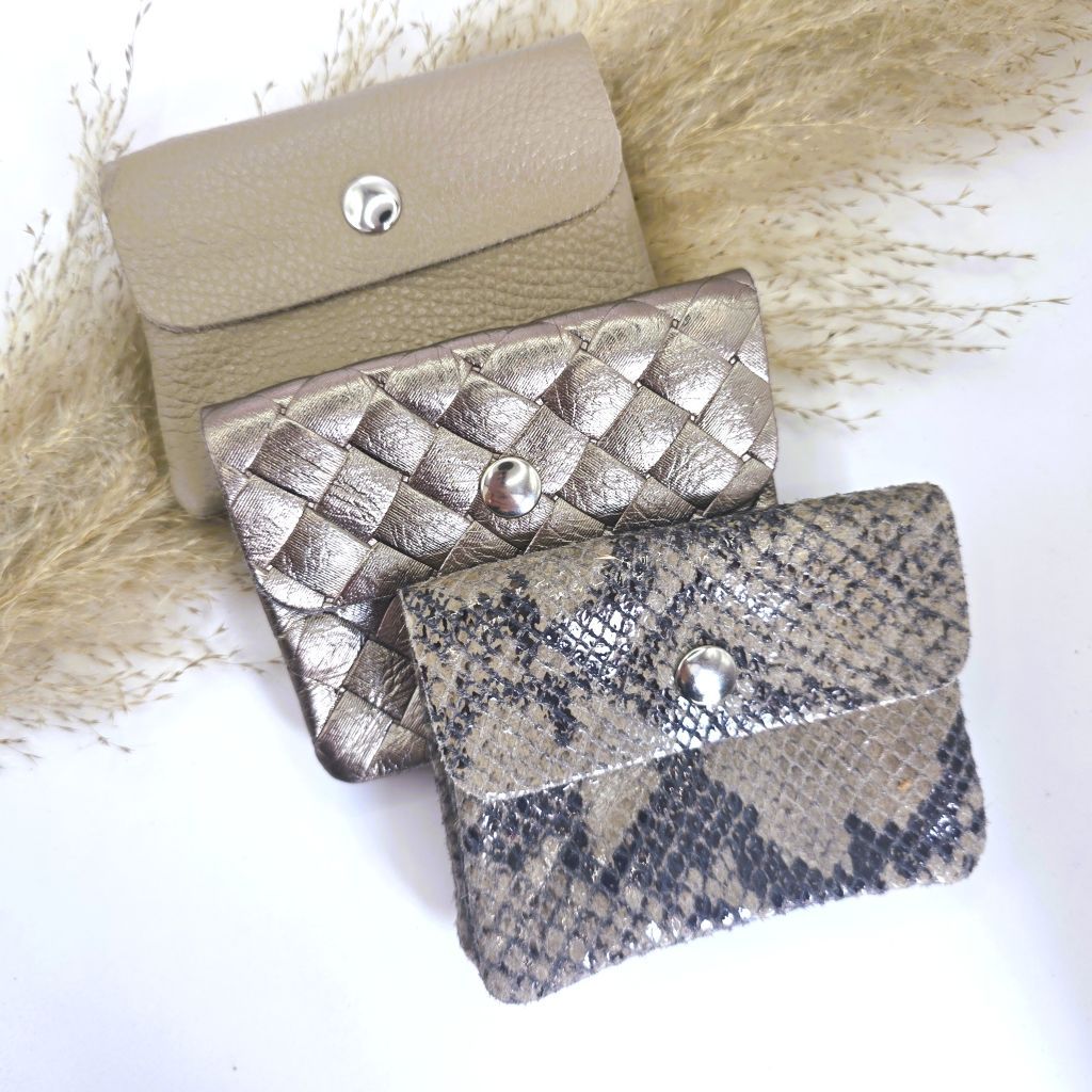 Mini wallet weave bronze