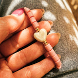 Pink Heart Bead Bracelet