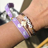 Armband Kleeblatt weiß