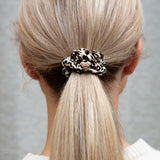 Gold Heart Silk Scrunchie Leopard