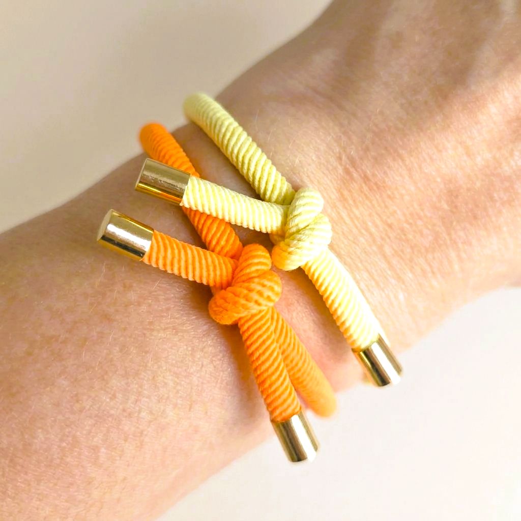 Golden Knot Bracelet Neon Orange