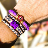 Wickelarmband Leopard Love Lila