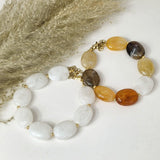 Bold chunky beaded bracelet white