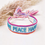 Woven bracelet Love Peace Happiness