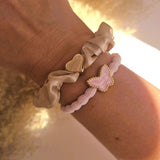 Haarelastiekje vlinder soft pink