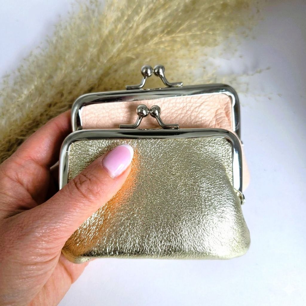 Coin purse metallic gold