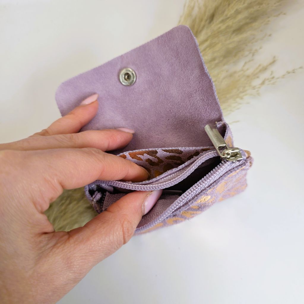 Mini wallet leopard lilac