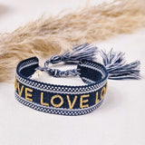 Gewebtes Armband Love Nachtblau