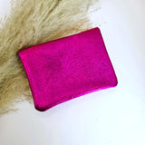 Mini portemonnee metallic fuchsia