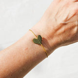 Dark green heart bracelet