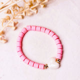 Bracelet Ibiza heart pink