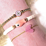 Bracelet Ibiza fish cream pink