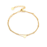 Double bracelet with heart charm