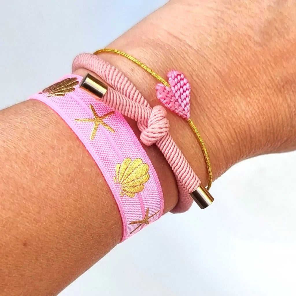 Ibiza elastiekje beach roze