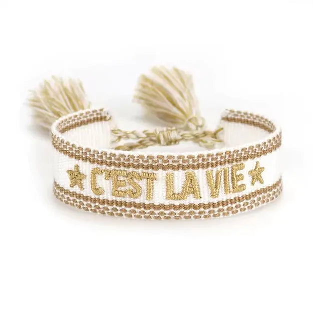 Geweven armband C'est la Vie