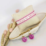 Geflochtenes Armband Dog Mom hellrosa