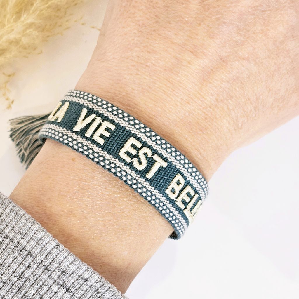 Geweven armband La vie est belle