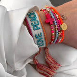 Woven bracelet Love Peace Happiness