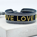 Gewebtes Armband Love Nachtblau