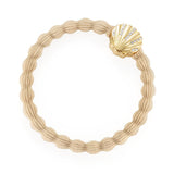 Haarelastiekje schelp bling beige