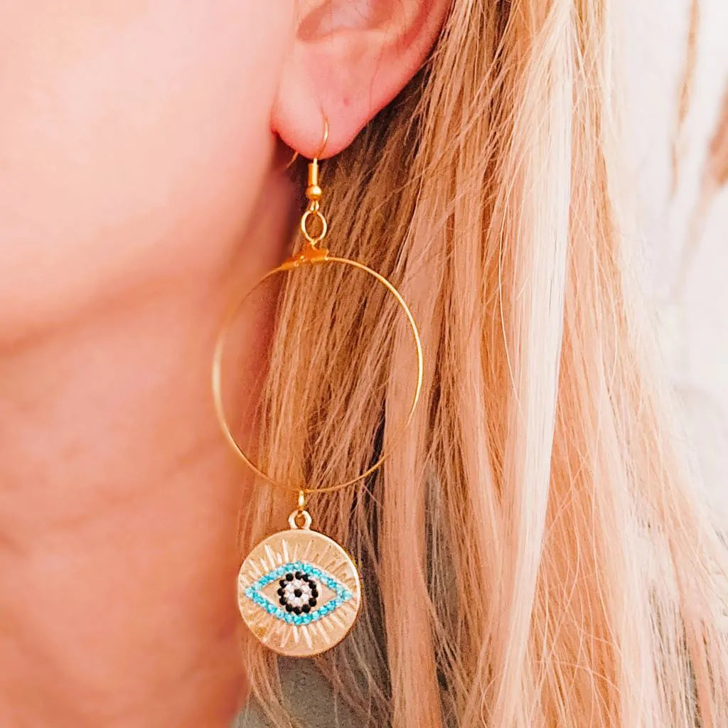 Ibiza evil eye earrings