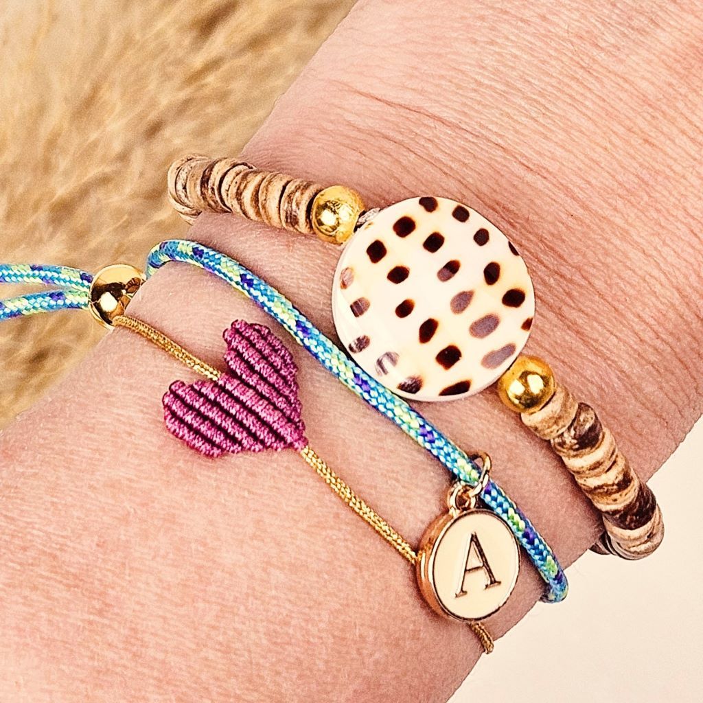 Blue initial bracelet