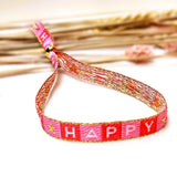 Stoffarmband Happy rosa