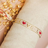 Stoffarmband Love rosa