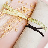 Lint armbandje bloemetjes groen