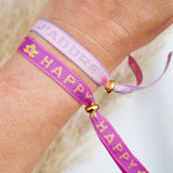 Stoffarmband Happy