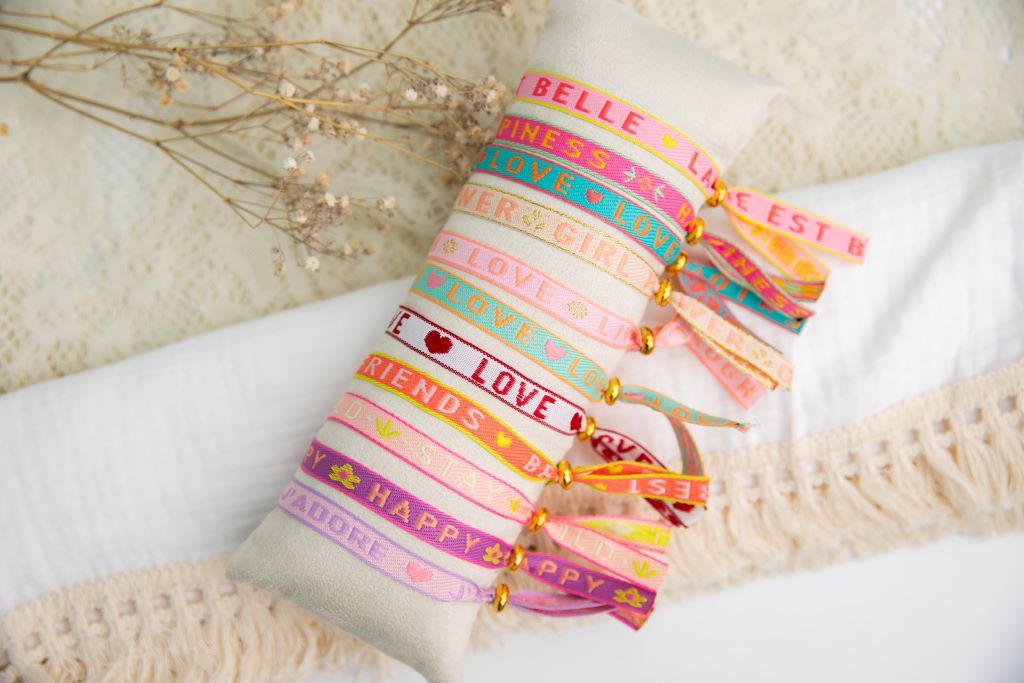 Lint armbandje Happiness
