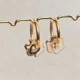 Earrings flower beige