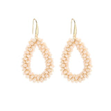 Oorbellen facet druppel beige