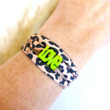 Wickelarmband Leopard Love grün