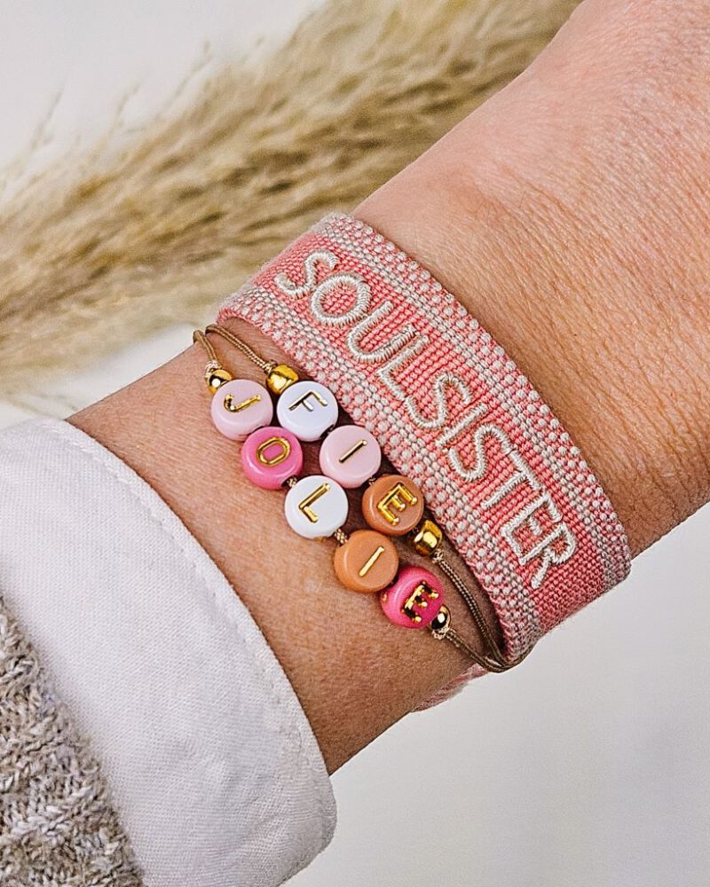 geweven-armband-peach-oranje-soulsister-friends-statement-bracelet