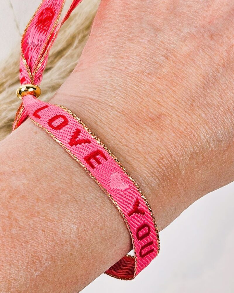 lint-armbandje-ibiza-armband-love-you-roze-rood